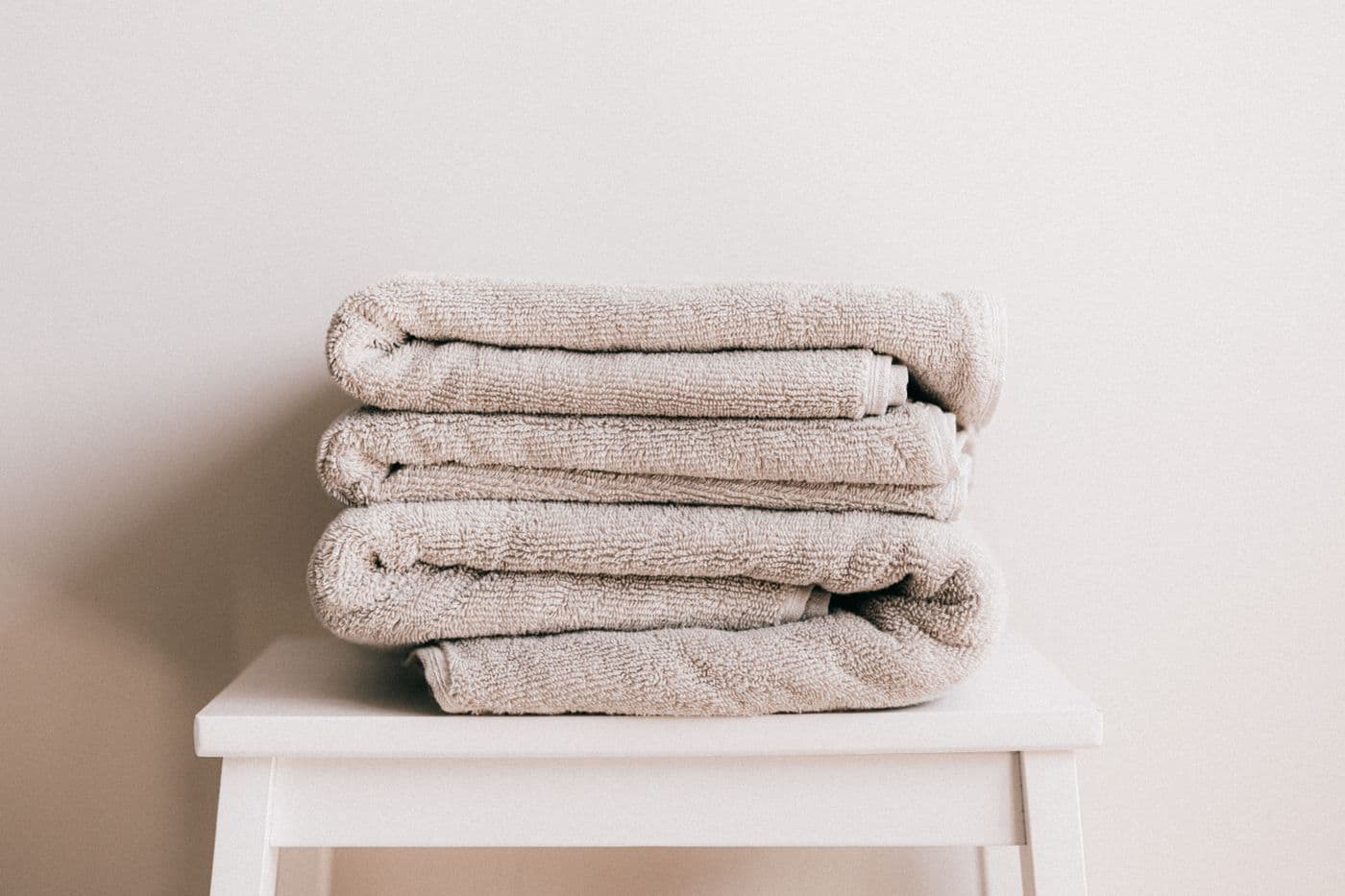 A stack of folded bath towels