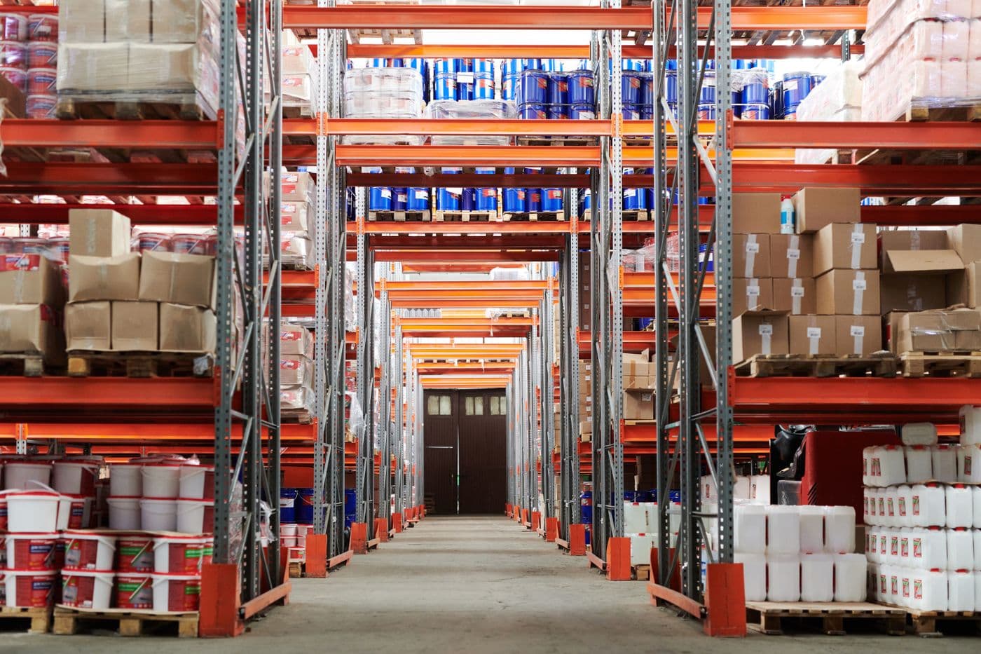 Shelves of household hardware and supplies